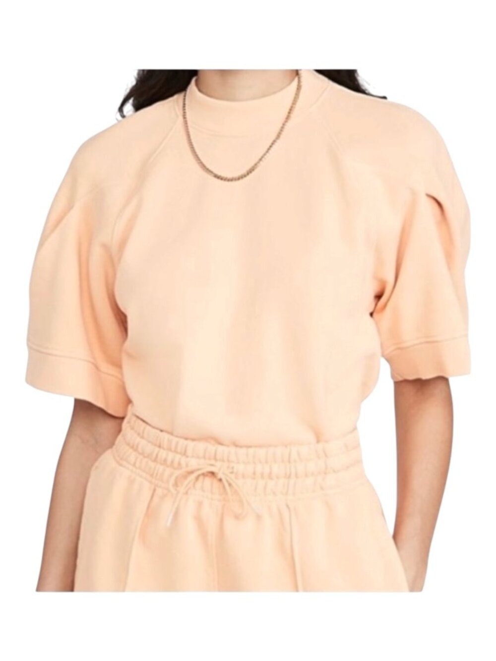 AGOLDE Sweatshirt Women XS Orange Sherbert The Round Shoulder Athleisure NWT